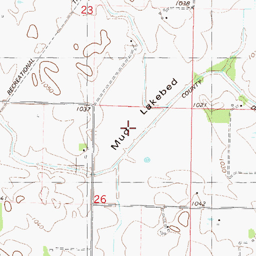Topographic Map of Mud Lakebed, MN