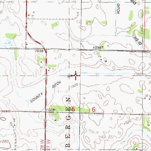Topographic Map of County Ditch Number Thirtytwo, MN