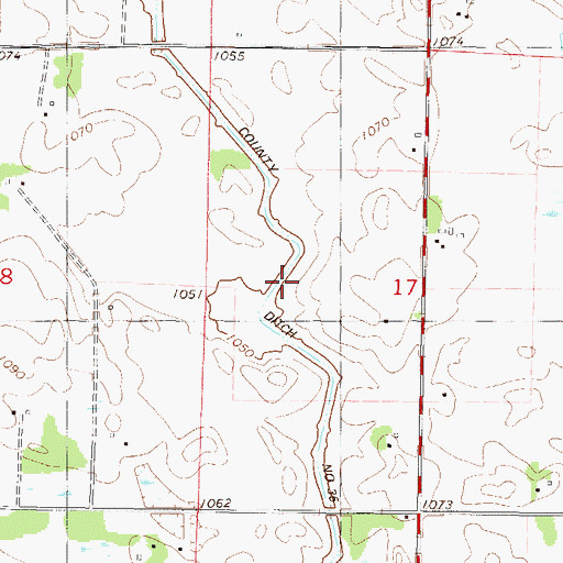 Topographic Map of County Ditch Number Thirtyfive, MN