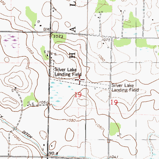 Topographic Map of Silver Lake Landing Field (historical), MN