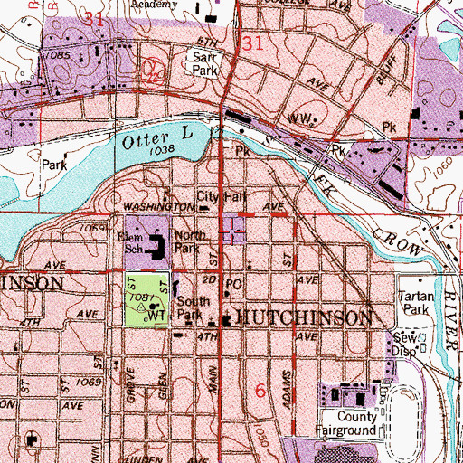 Topographic Map of North Park, MN
