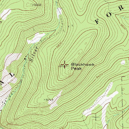 Topographic Map of Blackhawk Peak, CO