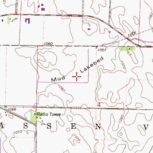 Topographic Map of Mud Lakebed, MN