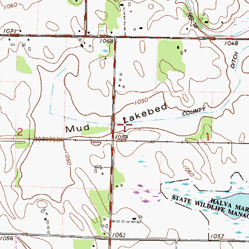 Topographic Map of Mud Lakebed, MN