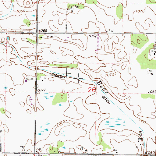 Topographic Map of Judicial Ditch Number Nine, MN