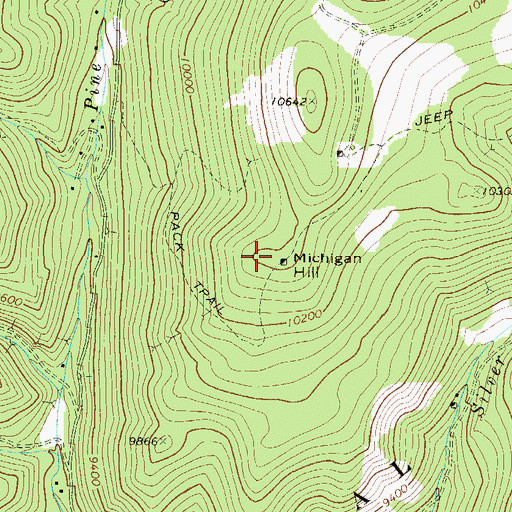 Topographic Map of Michigan Hill, CO