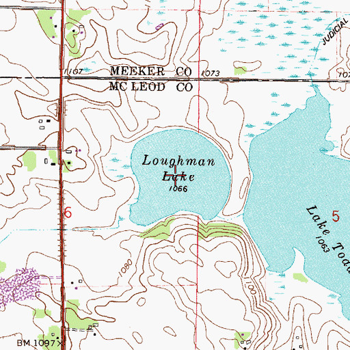 Topographic Map of Loughman Lake, MN