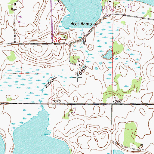 Topographic Map of Judicial Ditch Number Thirteen, MN