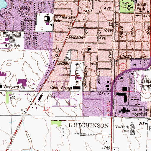 Topographic Map of Linden Park, MN