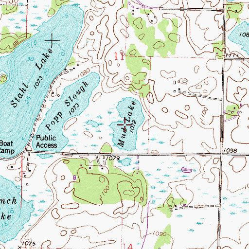 Topographic Map of Mud Lake, MN