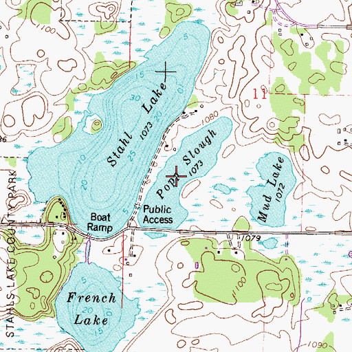 Topographic Map of Popp Slough, MN