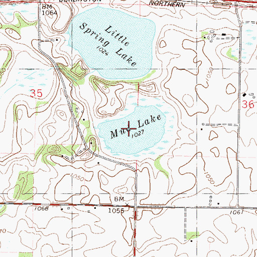 Topographic Map of Boo Lake, MN