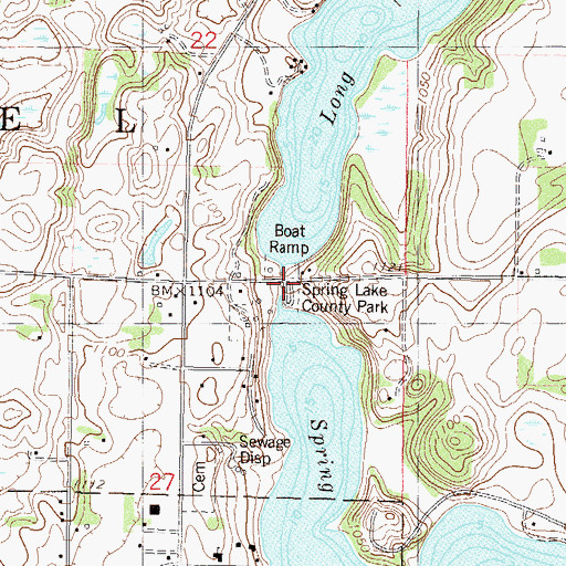 Topographic Map of Spring Lake County Park, MN