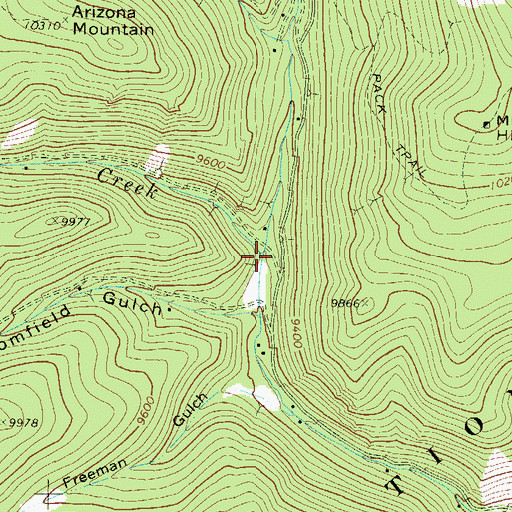 Topographic Map of Pine Creek, CO