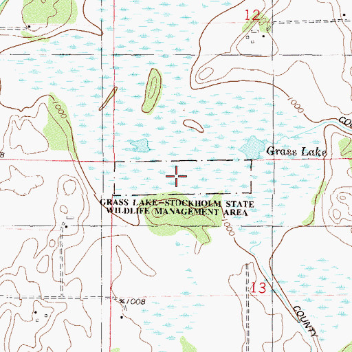 Topographic Map of Grass Lake - Stockholm State Wildlife Management Area, MN