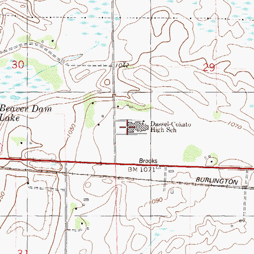 Topographic Map of Dassel - Cokato High School, MN