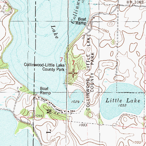 Topographic Map of Cottonwood-Little Lake County Park, MN
