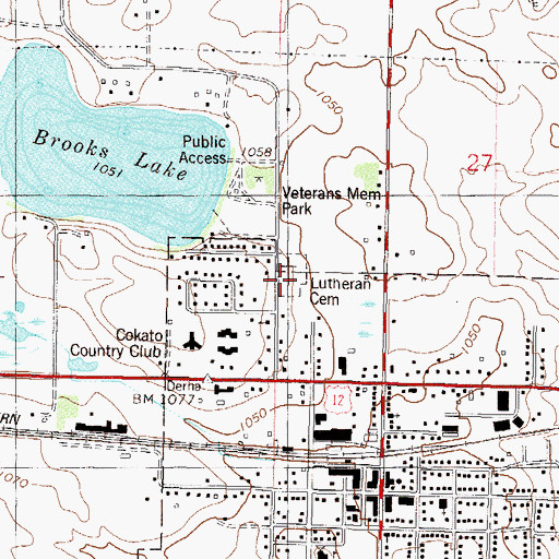 Topographic Map of Lutheran Cemetery, MN