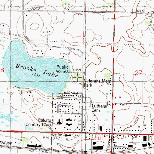 Topographic Map of Veterans Memorial Park, MN