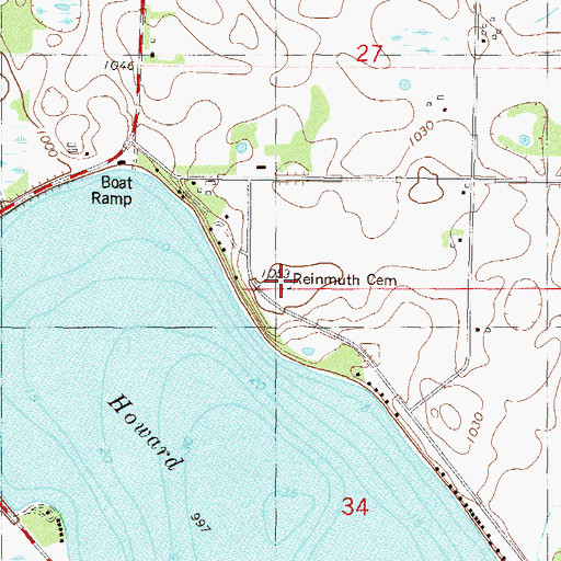 Topographic Map of Reinmuth Cemetery, MN