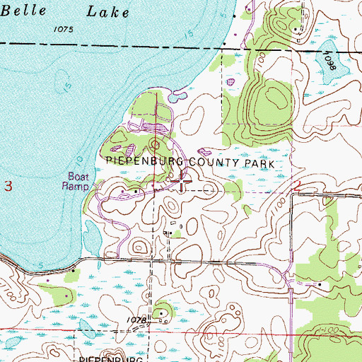Topographic Map of Piepenburg County Park, MN