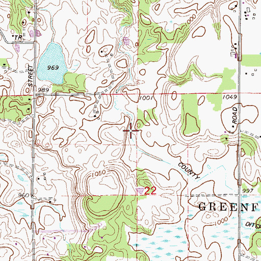 Topographic Map of County Ditch Number Nine, MN