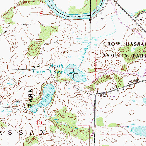 Topographic Map of North Twin Lake, MN