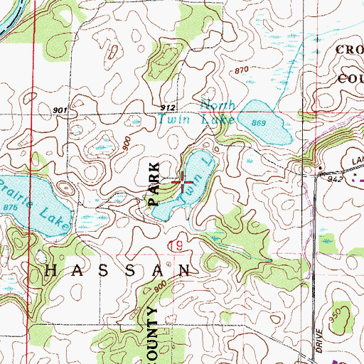 Topographic Map of Twin Lake, MN