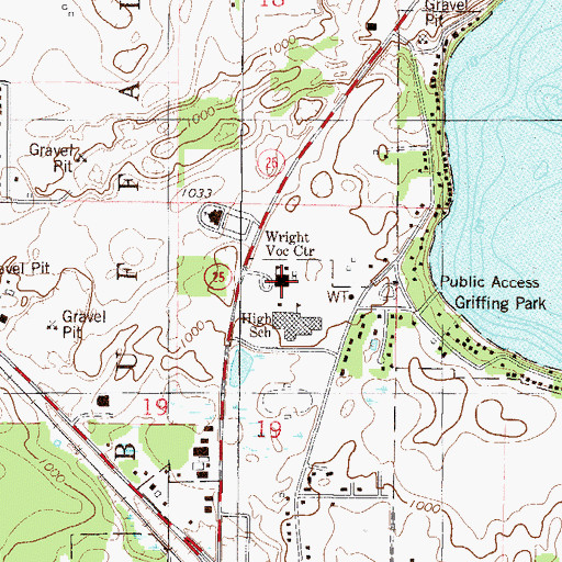 Topographic Map of Wright Technical Center, MN