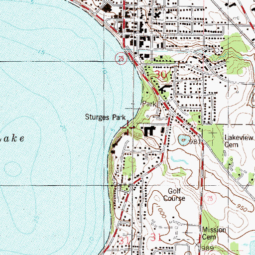 Topographic Map of Sturges Park, MN
