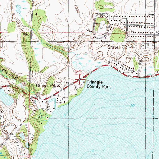 Topographic Map of Triangle County Park, MN