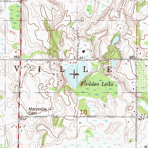 Topographic Map of Fadden Lake, MN