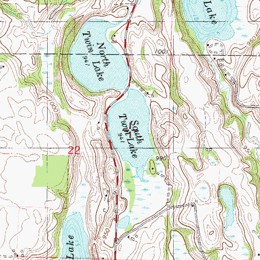 Topographic Map of South Twin Lake, MN