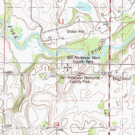 Topographic Map of Billy Anderson Memorial County Park, MN