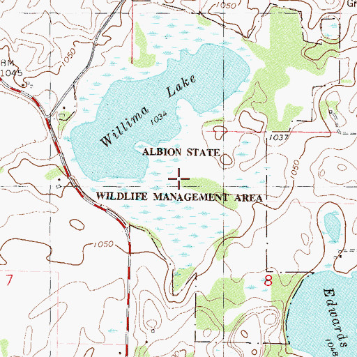 Topographic Map of Albion State Wildlife Management Area, MN