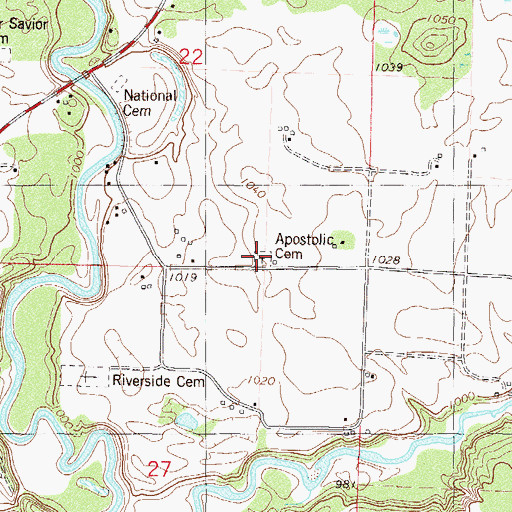 Topographic Map of Apostolic Cemetery, MN