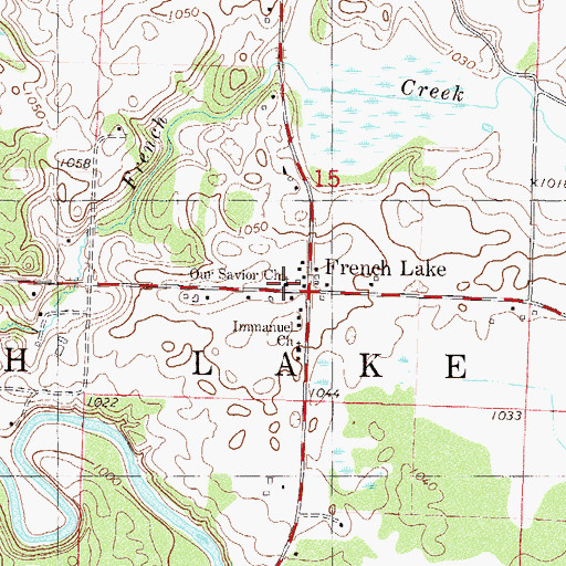 Topographic Map of Our Savior Church, MN