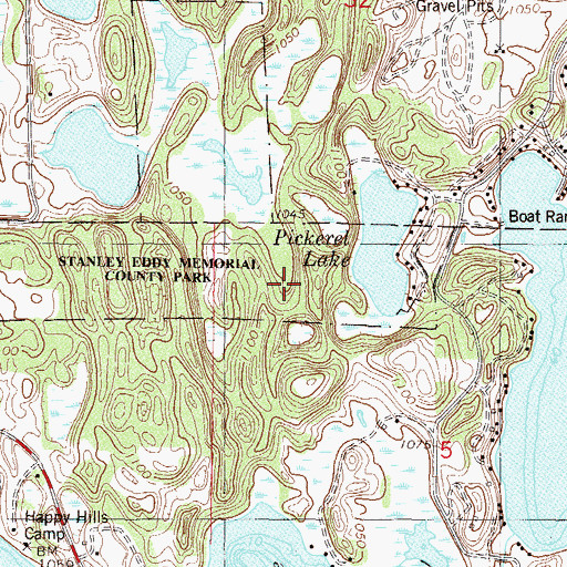 Topographic Map of Stanley Eddy Memorial County Park, MN