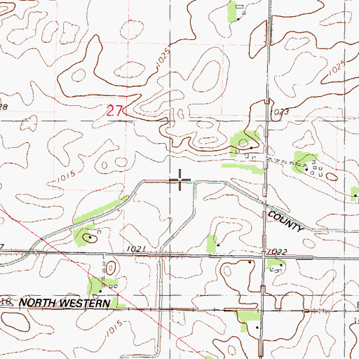 Topographic Map of County Ditch Number Sixty, MN