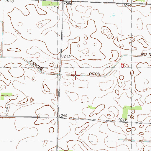 Topographic Map of Judicial Ditch Number Twelve, MN