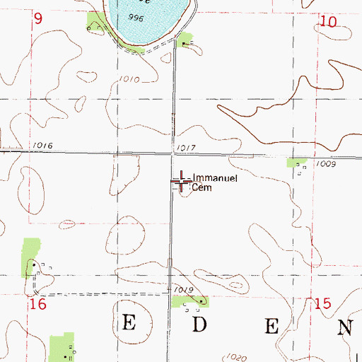 Topographic Map of Immanuel Cemetery, MN