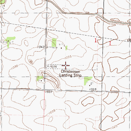 Topographic Map of Christensen Landing Strip (historical), MN