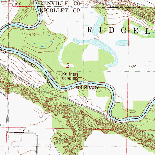 Topographic Map of Kettners Landing, MN