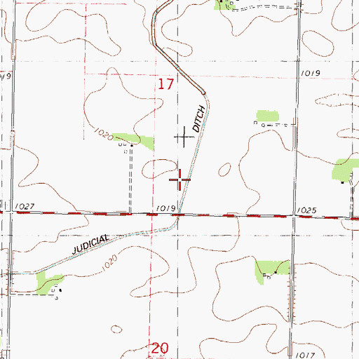 Topographic Map of Judicial Ditch Number Eighteen, MN