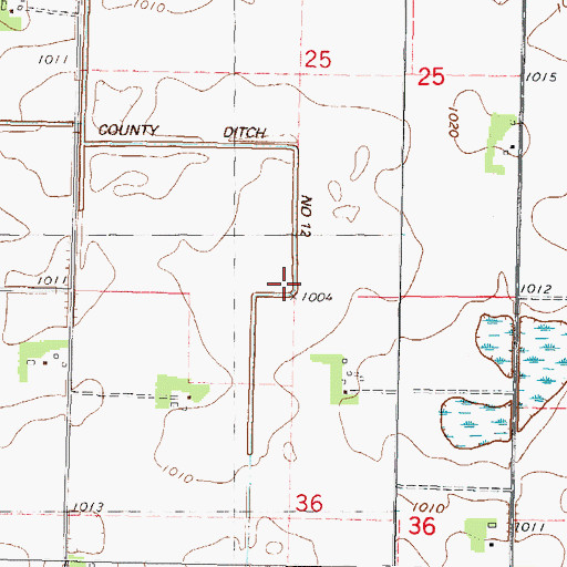 Topographic Map of County Ditch Number Twelve, MN
