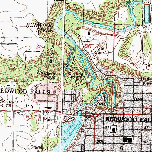 Topographic Map of Ramsey Park, MN