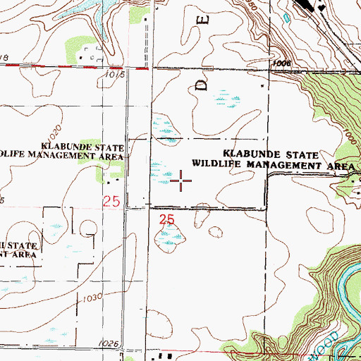 Topographic Map of Klabunde State Wildlife Management Area, MN