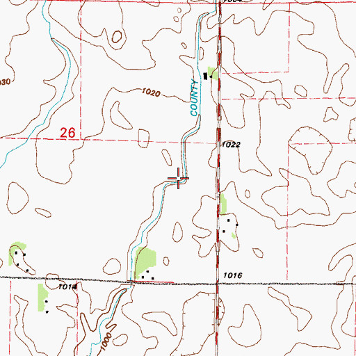 Topographic Map of County Ditch Number One Hundred Eleven, MN