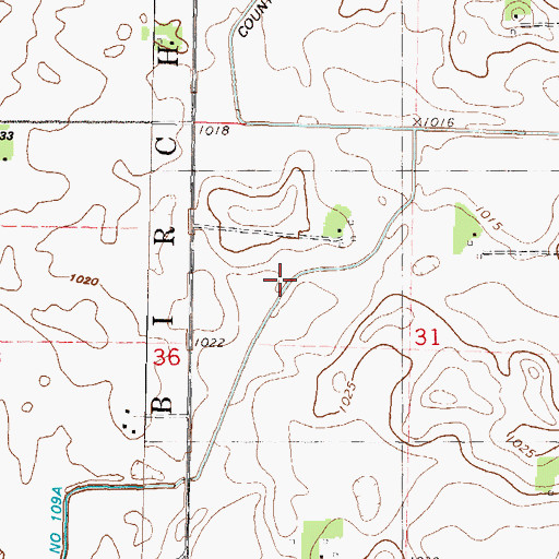 Topographic Map of County Ditch Number One Hundred Nine A, MN