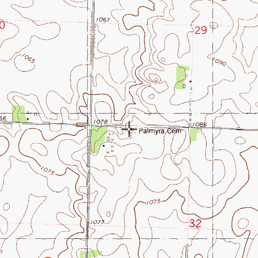 Topographic Map of Palmyra Cemetery, MN